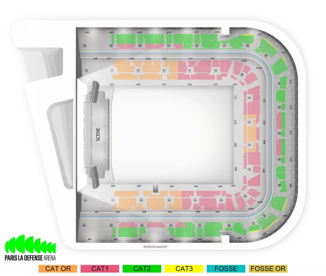 Plan de La Défense Arena - Céline Dion